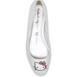 Katy Perry  Hello Kitty Crystal Ballet Flats Silver Size 6.5 Women's Shoes